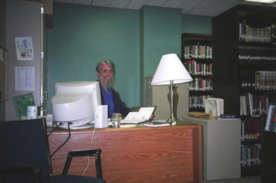 Picture of me in our church library by my friend, Farhod Rustamov.